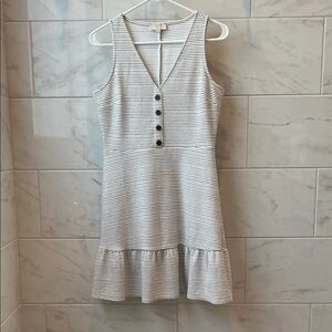 LOFT Black and White Striped Mini Dress